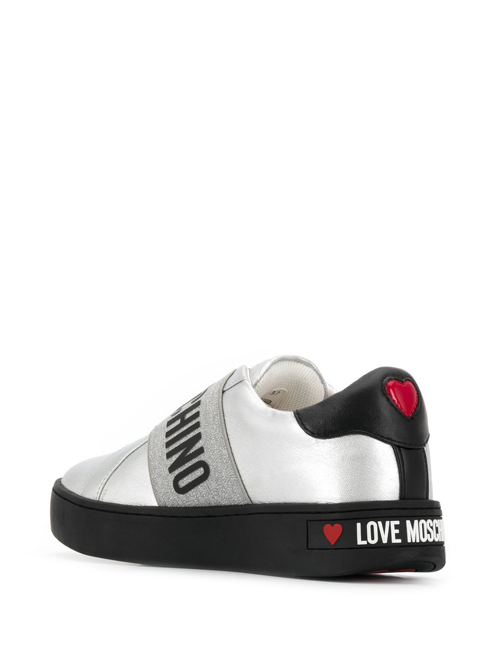 фото Love moschino слипоны с эффектом металлик