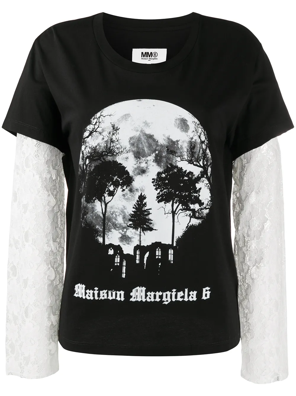 фото Mm6 maison margiela футболка с принтом skull