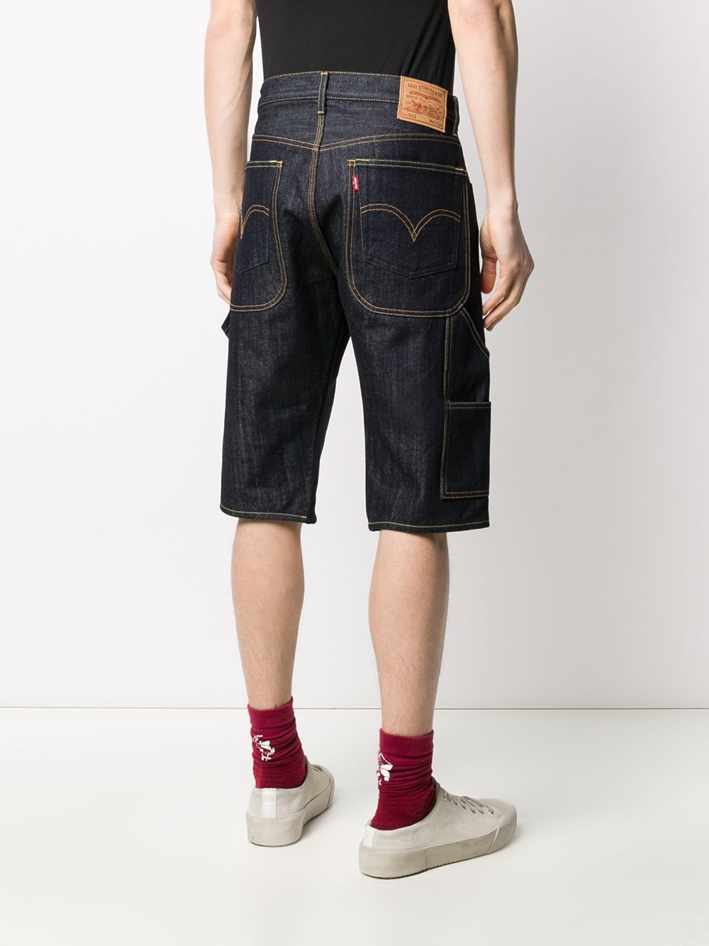 фото Junya watanabe man длинные джинсовые шорты из коллаборации с levi's