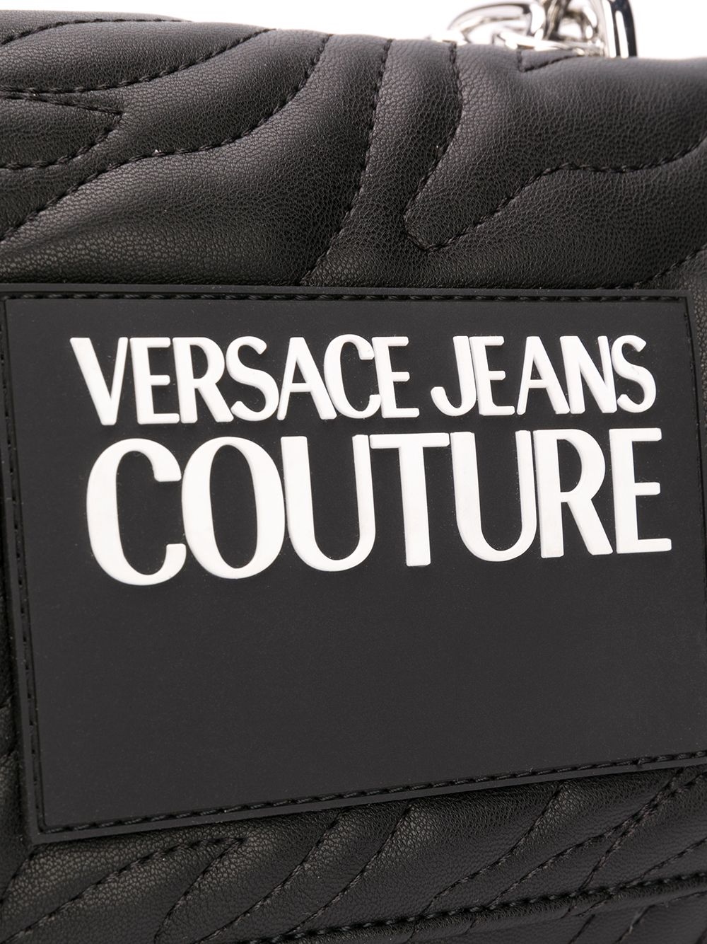 фото Versace jeans couture стеганая сумка из искусственной кожи с нашивкой-логотипом