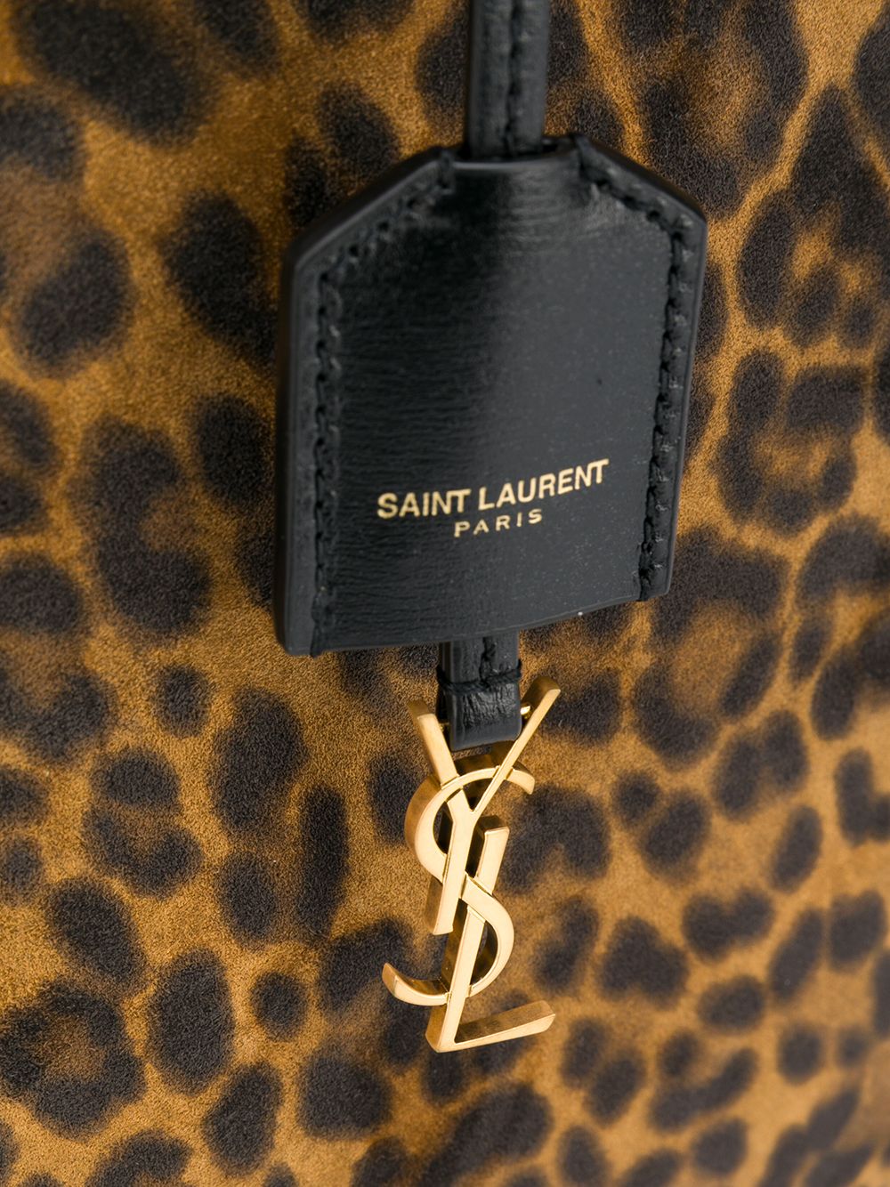 фото Saint laurent сумка-тоут toy с леопардовым принтом