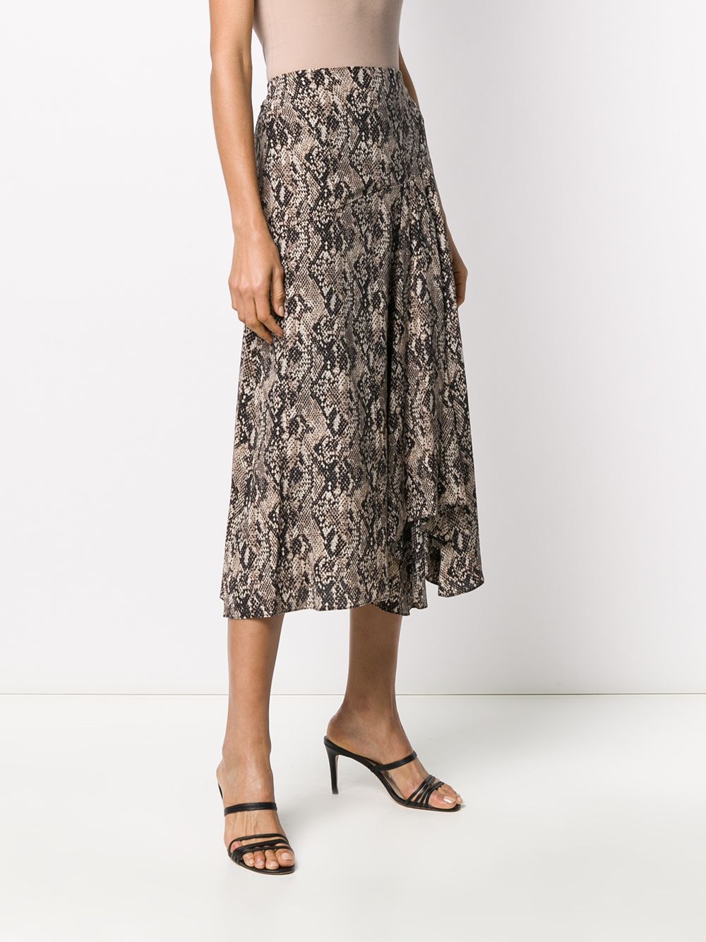 фото Veronica beard snakeprint midi skirt