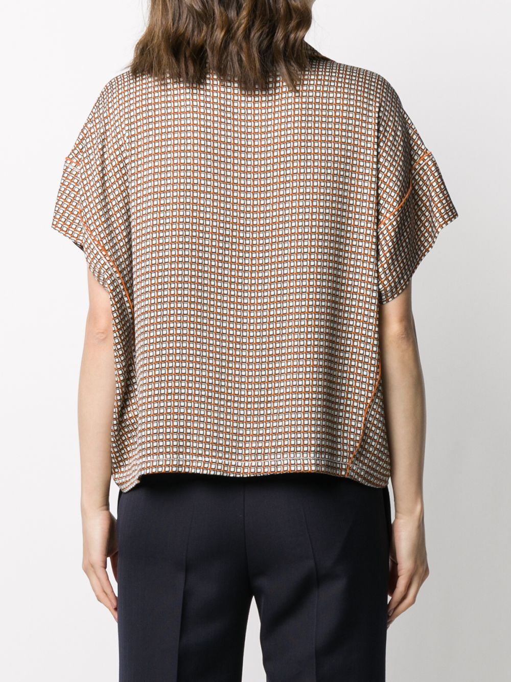 фото Dvf diane von furstenberg geometric-print notched-collar shirt