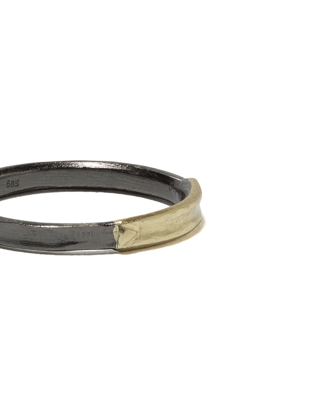 фото 5 octobre 14kt yellow gold and blackened silver eki ring