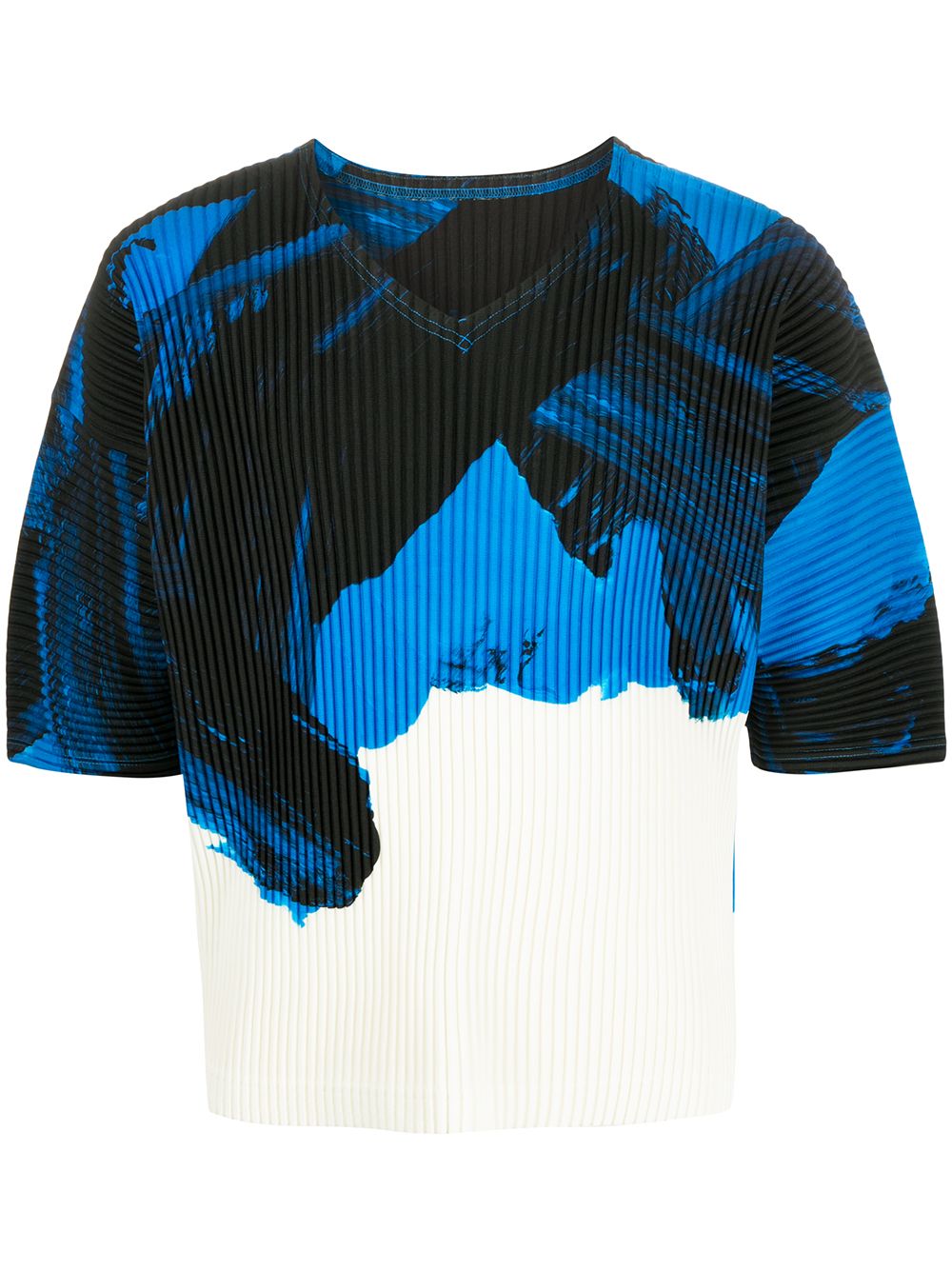 фото Homme plissé issey miyake футболка в рубчик с абстрактным принтом