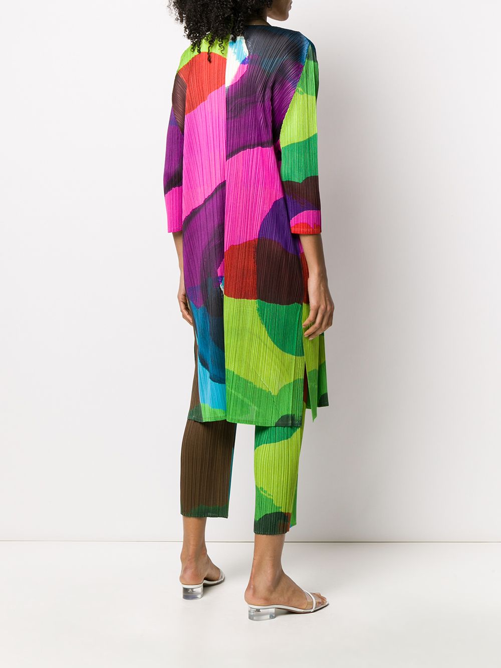 фото Pleats please issey miyake плиссированное пальто в стиле колор-блок