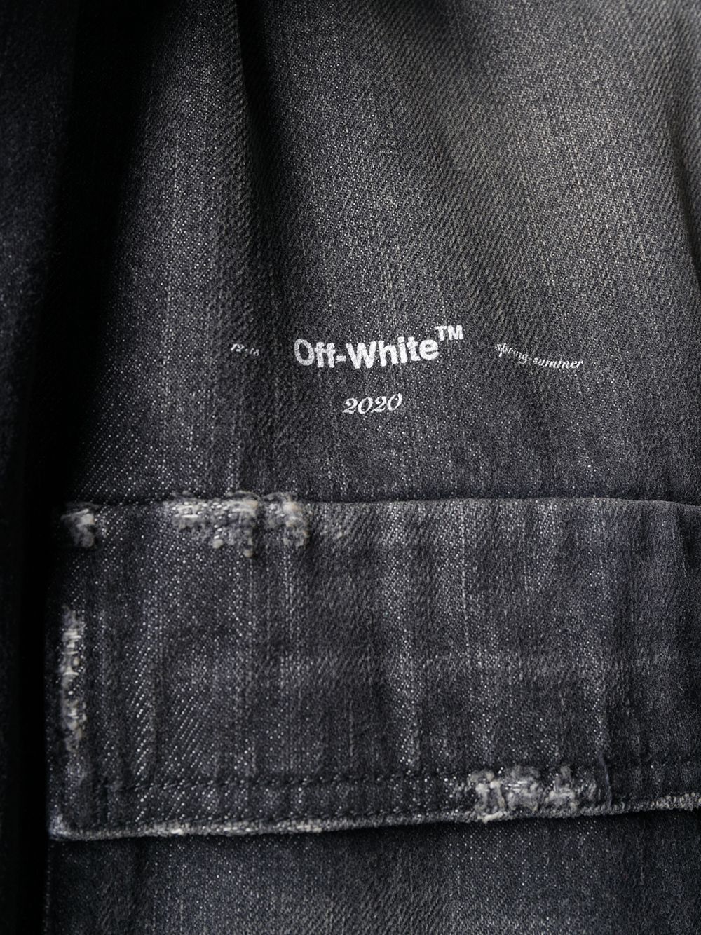 фото Off-white джинсовая рубашка оверсайз с эффектом потертости