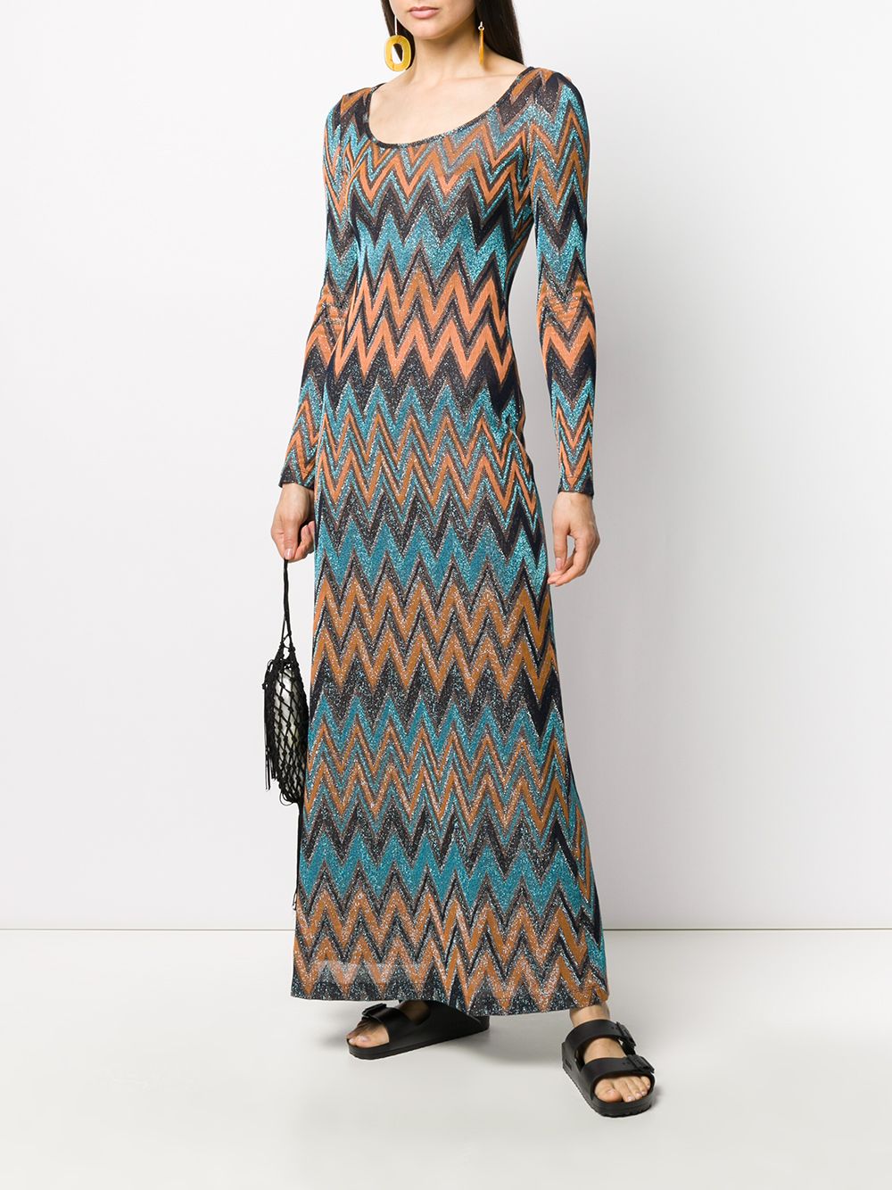 фото M missoni платье с вышитым узором зигзаг