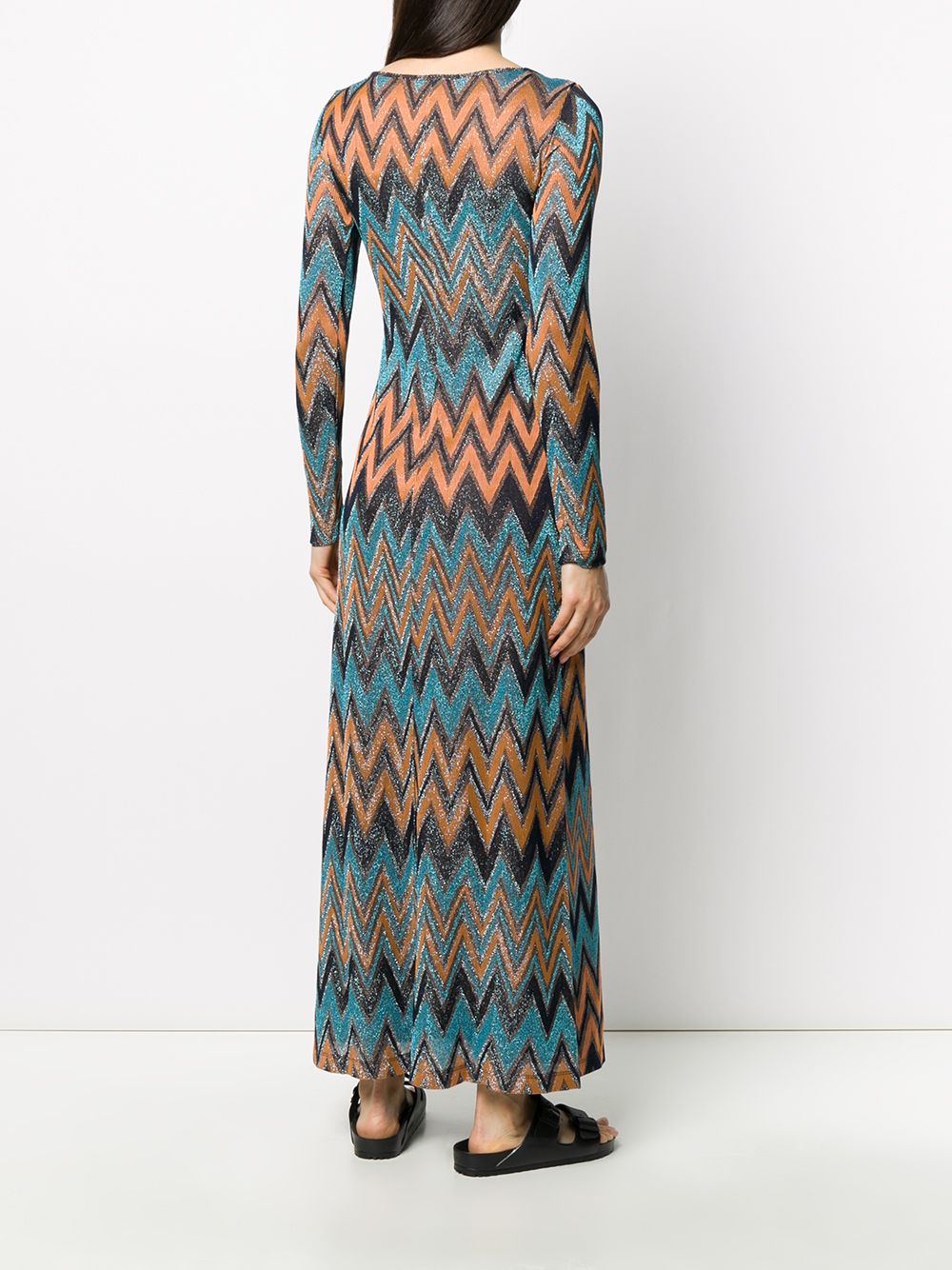 фото M missoni платье с вышитым узором зигзаг