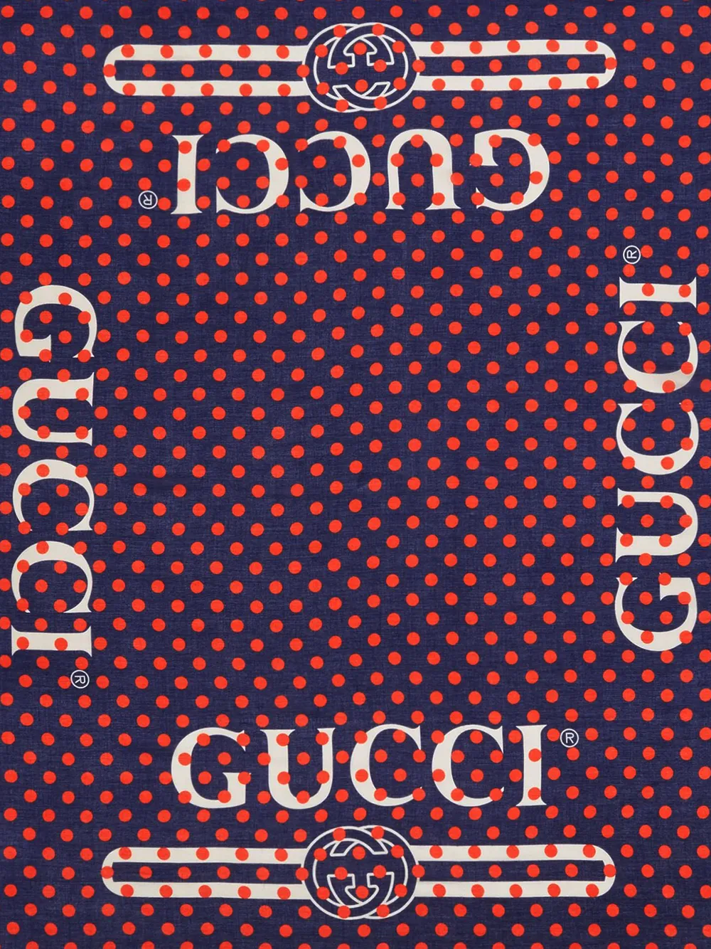 фото Gucci шаль в горох с логотипом