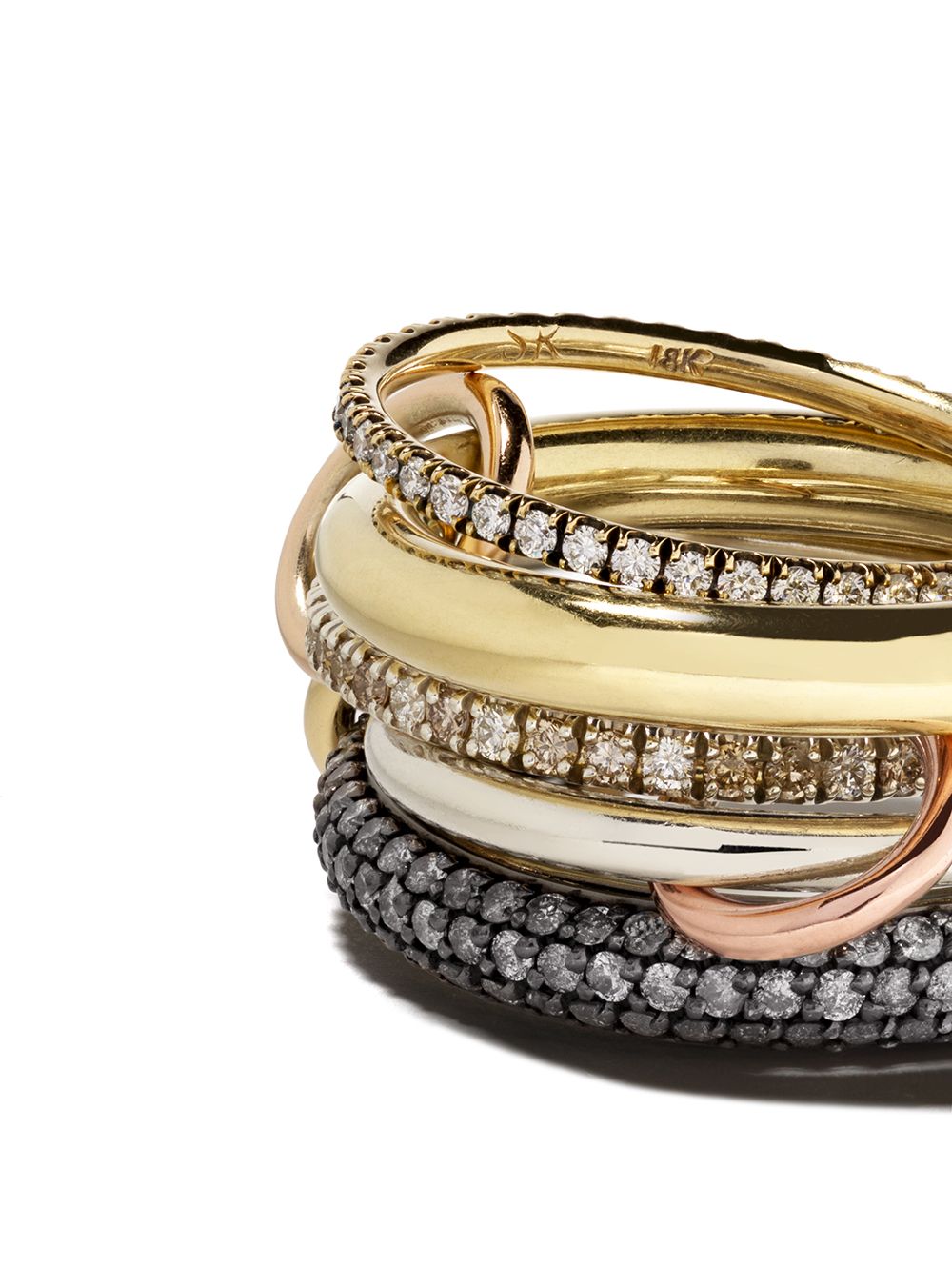 фото Spinelli kilcollin кольцо nexus из золота и серебра с бриллиантами