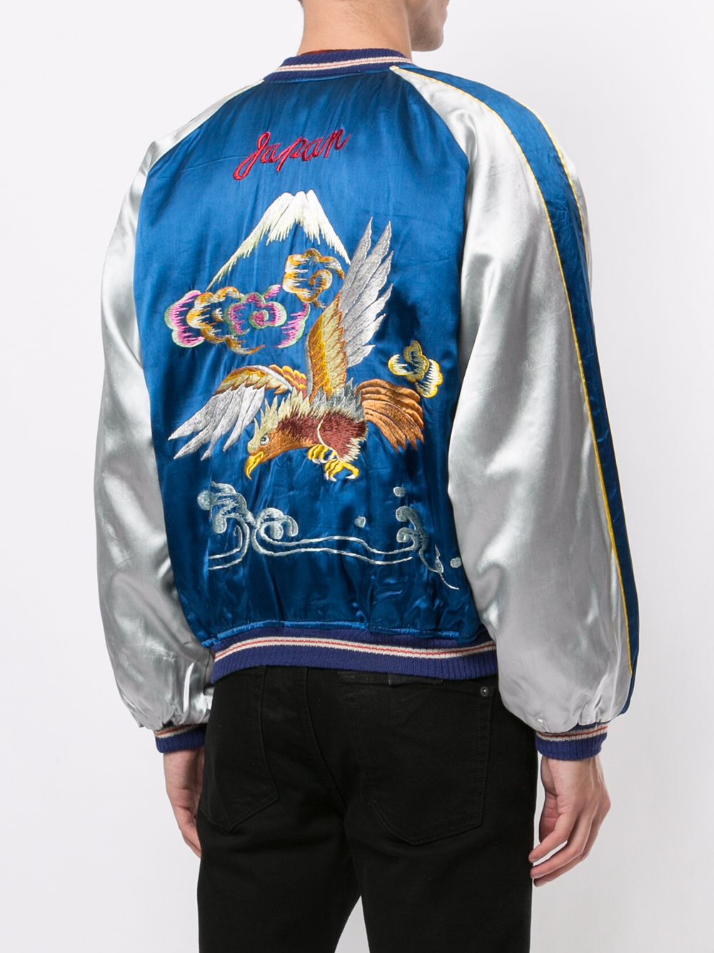 фото Fake alpha vintage 1950s embroidered animals bomber jacket