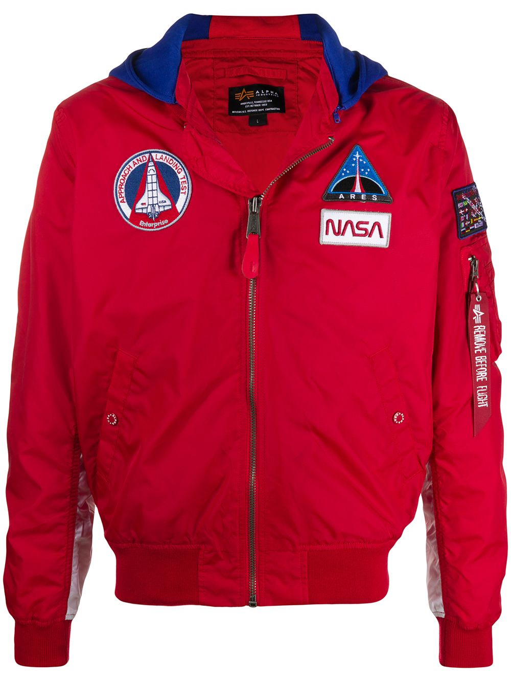 фото Alpha industries куртка ma-1 tt nasa с капюшоном