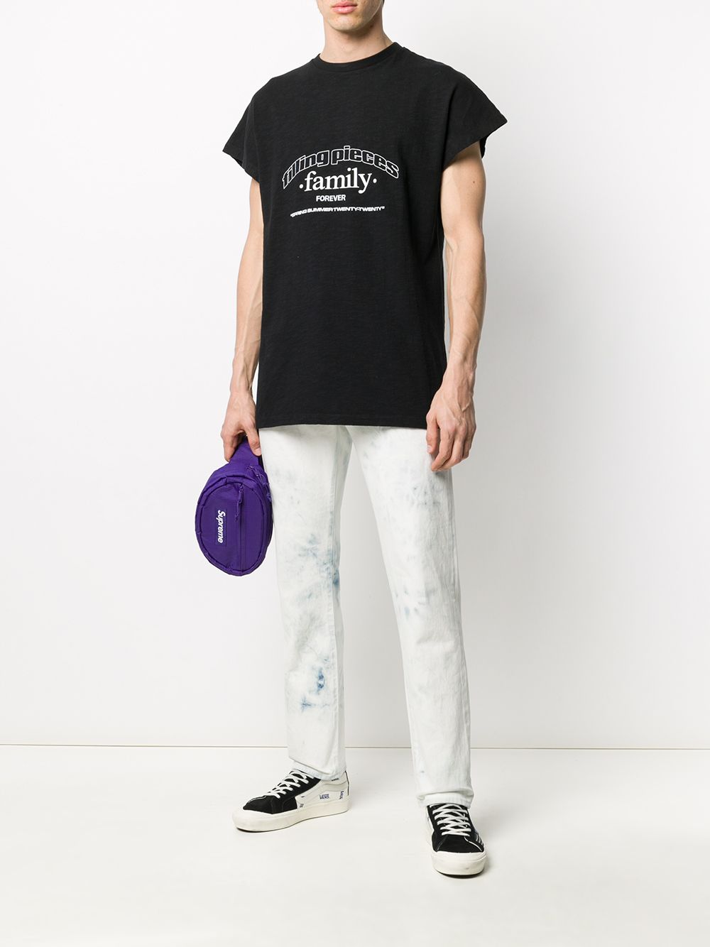 фото Filling pieces logo print cropped sleeve t-shirt