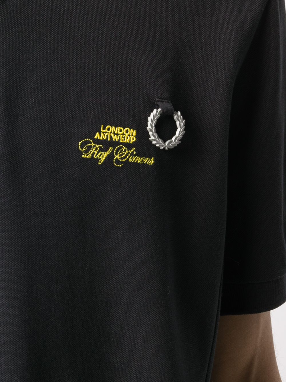 фото Raf simons x fred perry рубашка-поло с вышитым логотипом