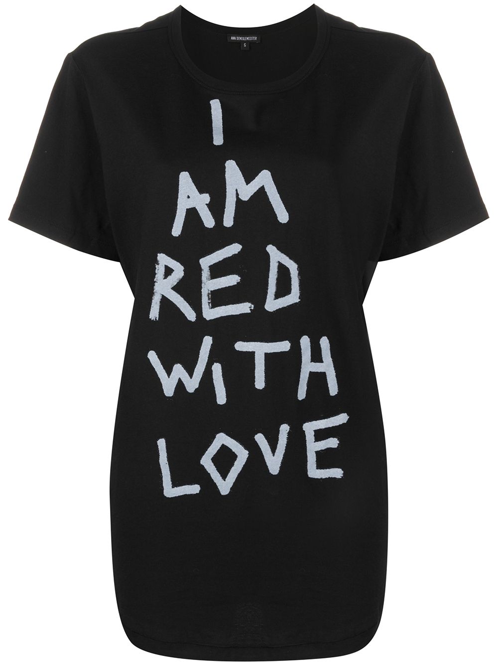 фото Ann demeulemeester футболка red with love с асимметричным подолом