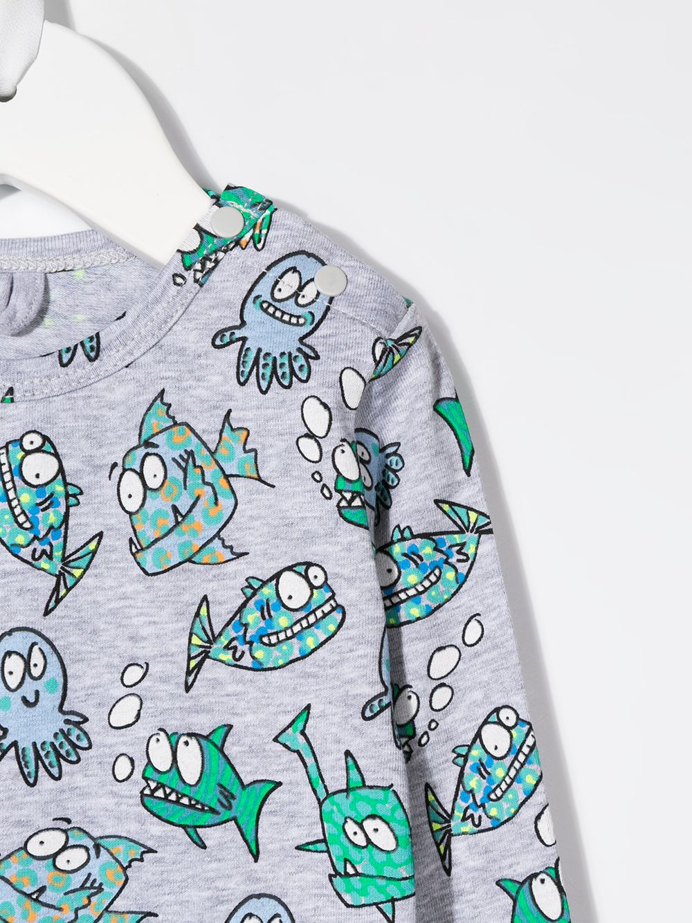 фото Stella mccartney kids комплект из комбинезона и нагрудника с принтом happy fish