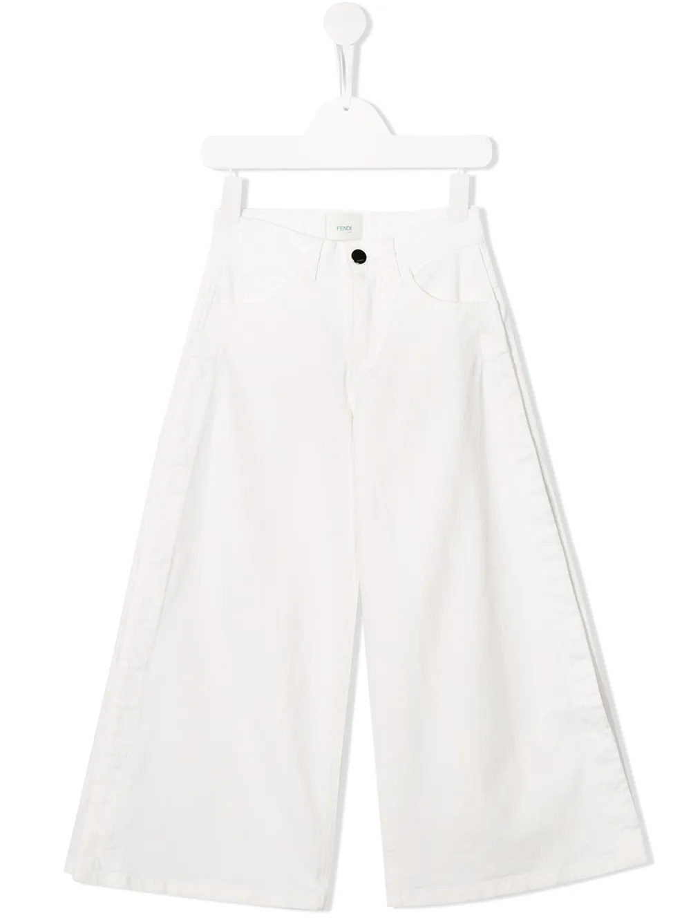 фото Fendi kids snap fastening wide leg jeans