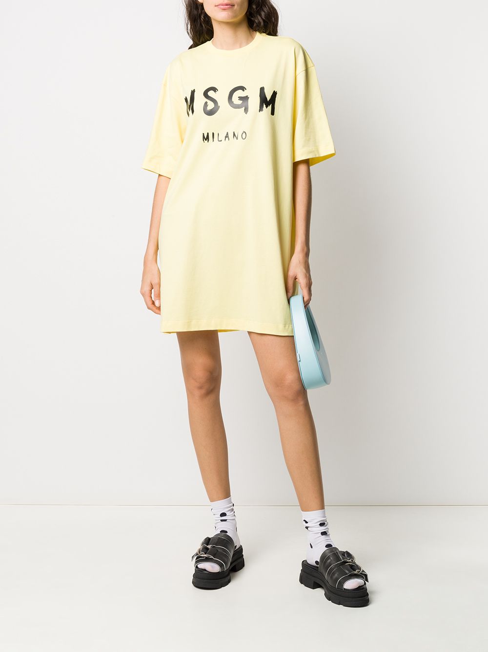 фото Msgm платье-футболка с логотипом