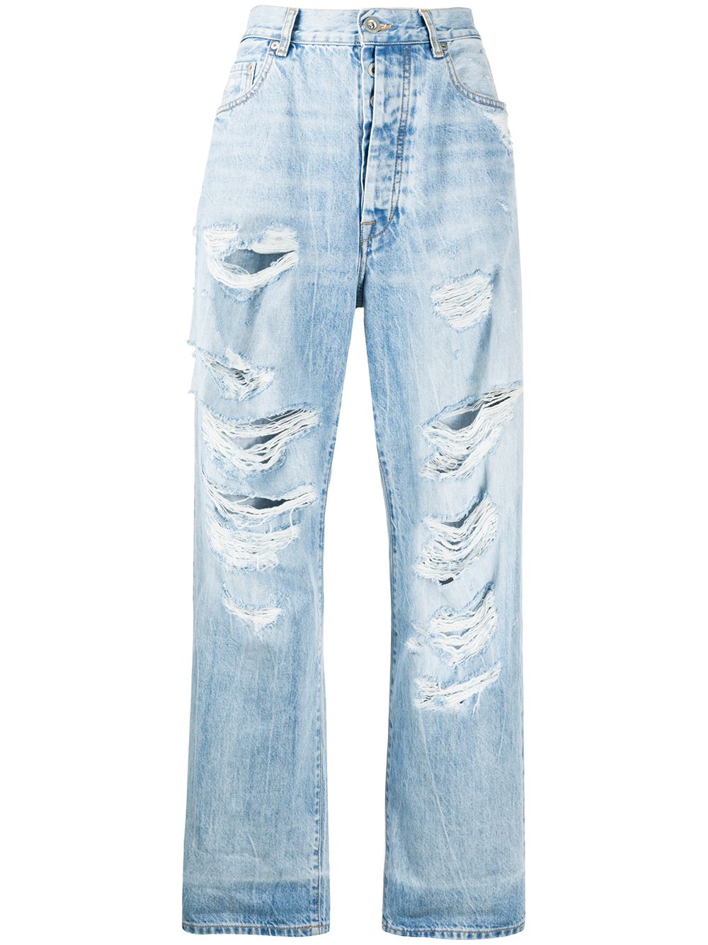 фото Unravel project джинсы прямого кроя с эффектом потертости