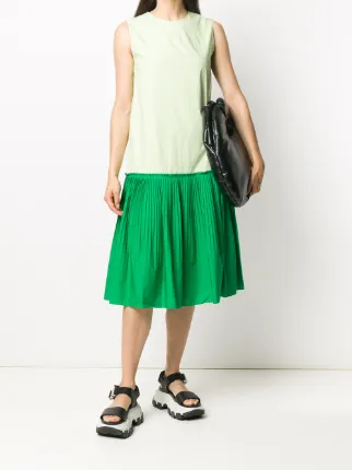 sleeveless flared midi dress展示图