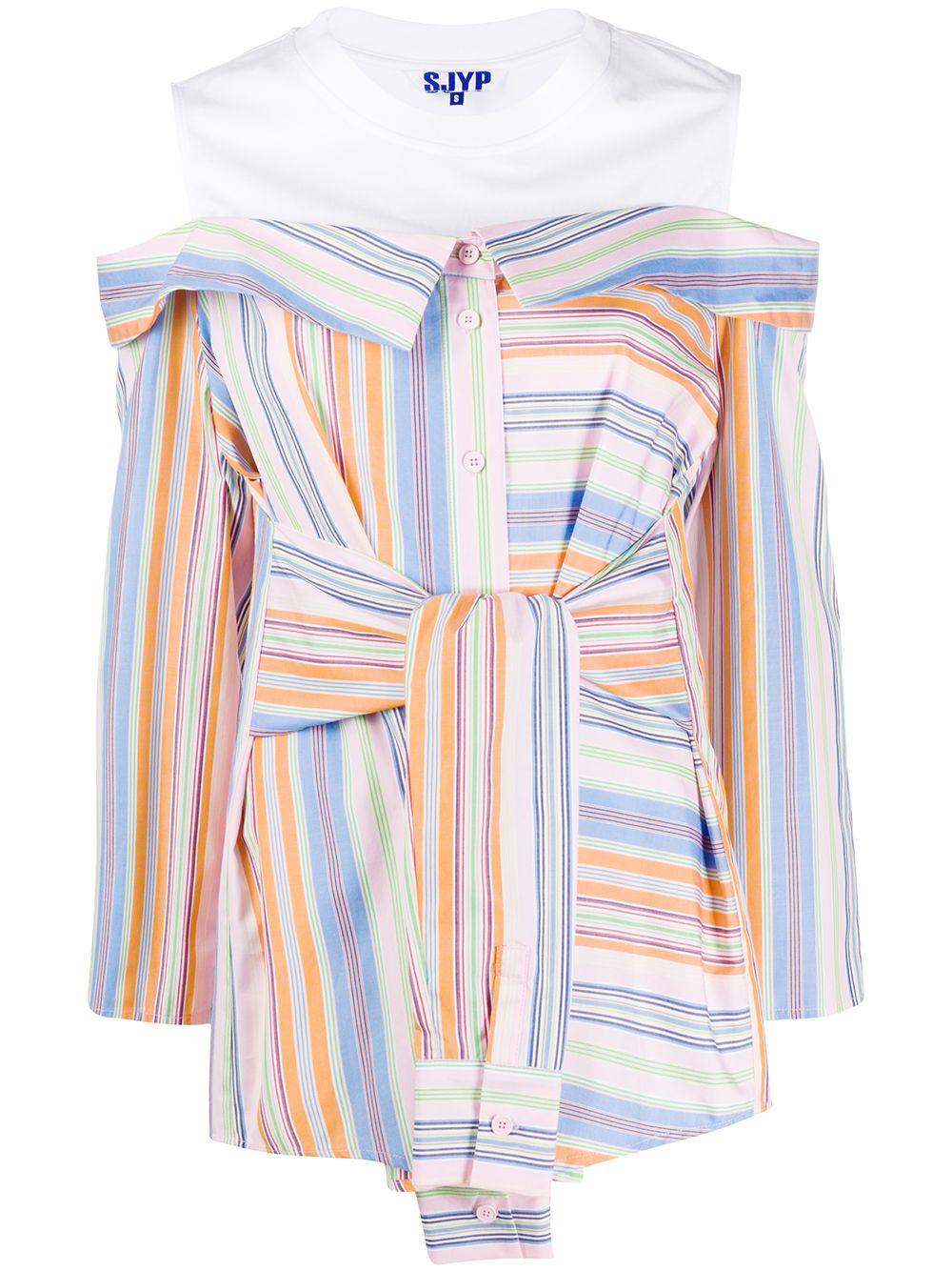 фото Sjyp striped asymmetric blouse