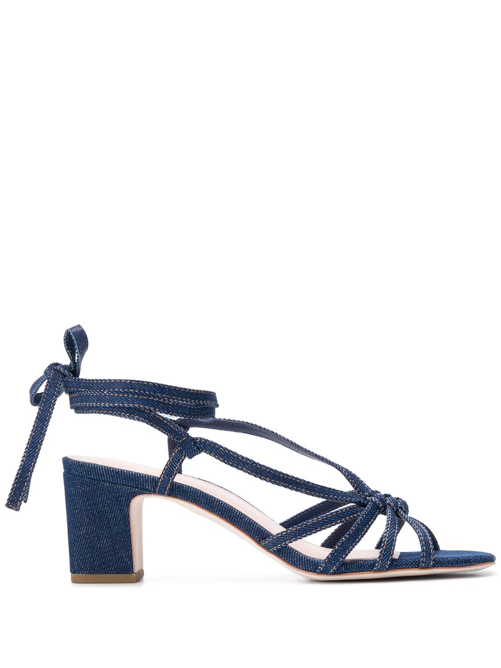 фото Loeffler randall libby knotted wrap denim sandals