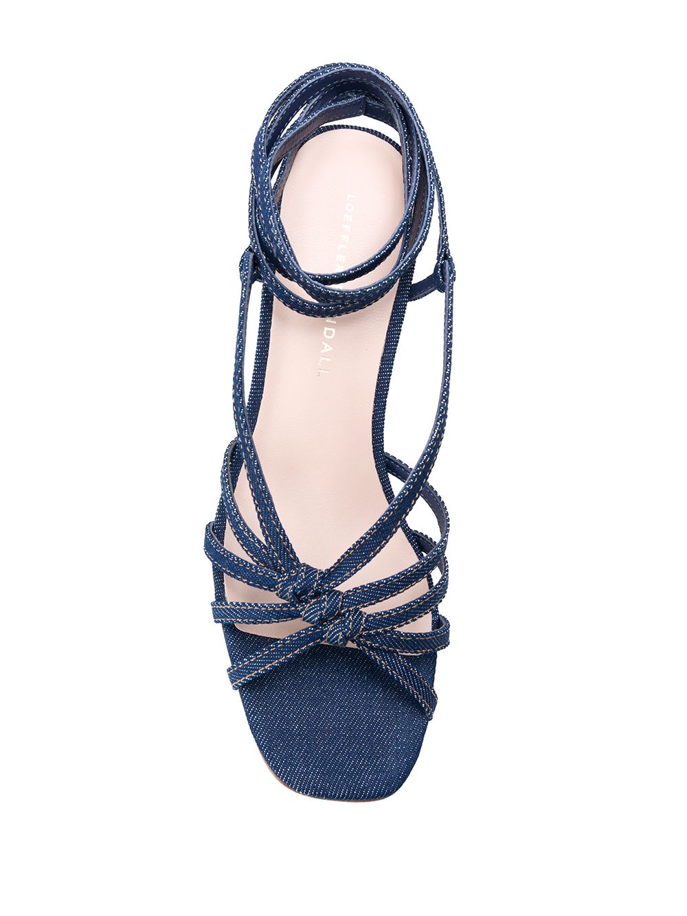 фото Loeffler randall libby knotted wrap denim sandals