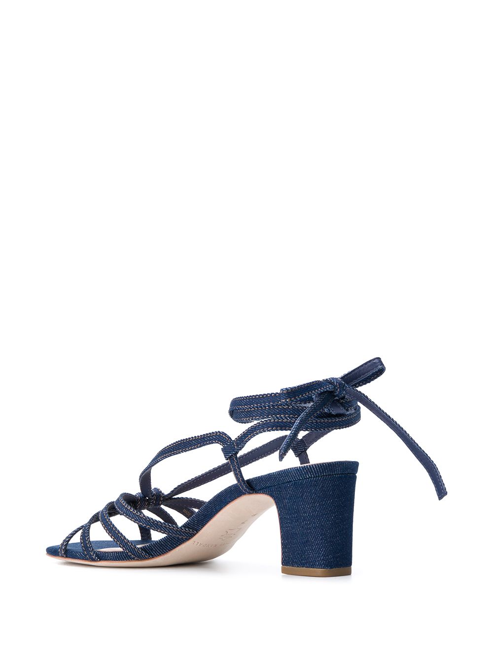 фото Loeffler randall libby knotted wrap denim sandals