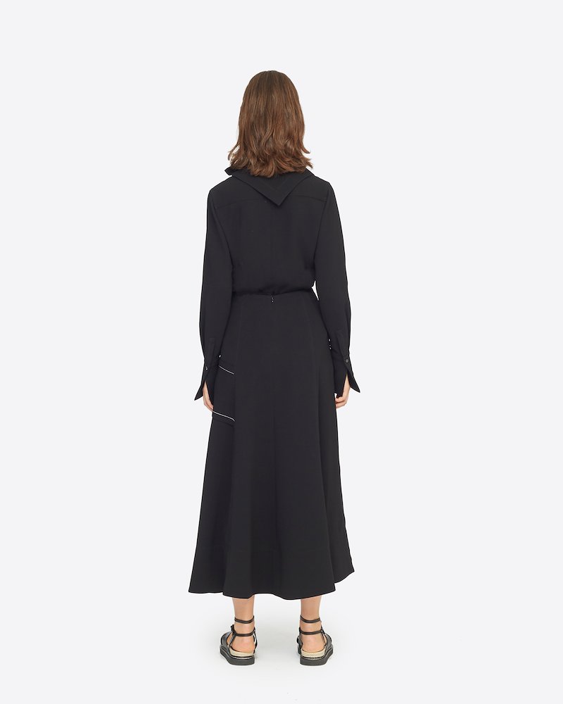 A-Line Crepe Skirt-black #0 A-Line Crepe Skirt, BLACK Synthetic->Viscose Crepe A-Line Crepe Skirt from 3.1 Phillip Lim.- 2