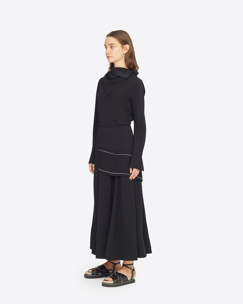 A-Line Crepe Skirt-black #1 A-Line Crepe Skirt, BLACK Synthetic->Viscose Crepe A-Line Crepe Skirt from 3.1 Phillip Lim.- 1