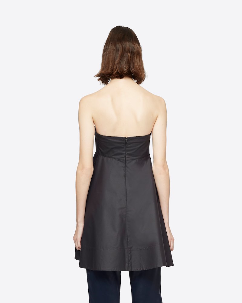 A-Line Tunic-black #0 A-Line Tunic, What do you wear to stroll down the streets of your favourite city? The answer is always 3.1 Phillip Lim, especially now that you can own this black stretch cotton spaghetti a-line dress. Enjoy the walk. Featuring an a-line shape, spaghetti straps, a square neck, a back zip fastening and a short length. - 2