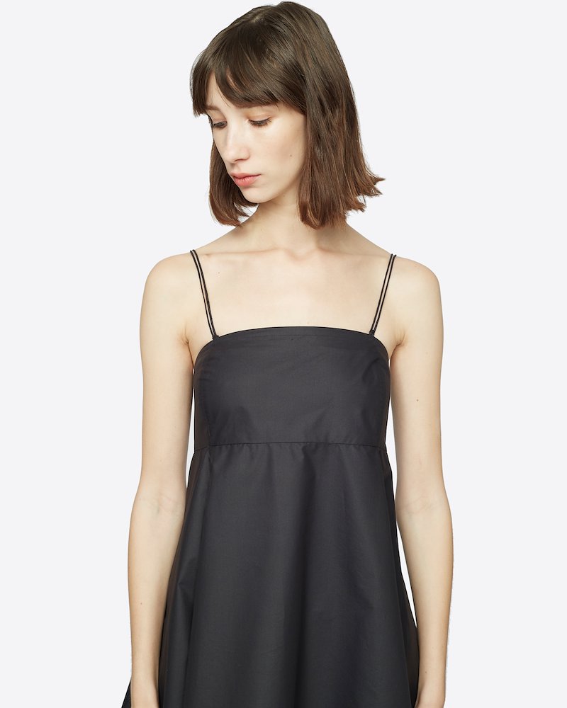 A-Line Tunic-black #1 A-Line Tunic, What do you wear to stroll down the streets of your favourite city? The answer is always 3.1 Phillip Lim, especially now that you can own this black stretch cotton spaghetti a-line dress. Enjoy the walk. Featuring an a-line shape, spaghetti straps, a square neck, a back zip fastening and a short length. - 3