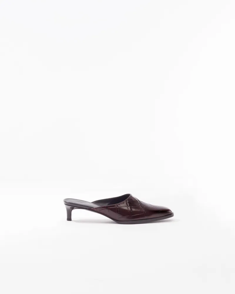 kalyn croc heeled mules