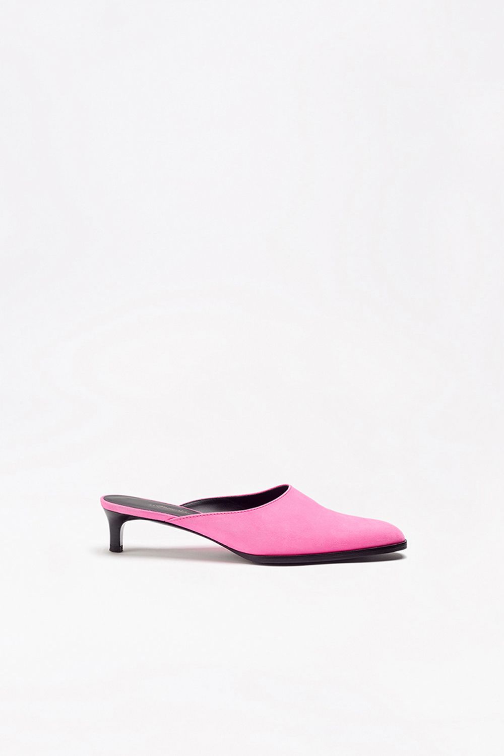 pink suede kitten heels