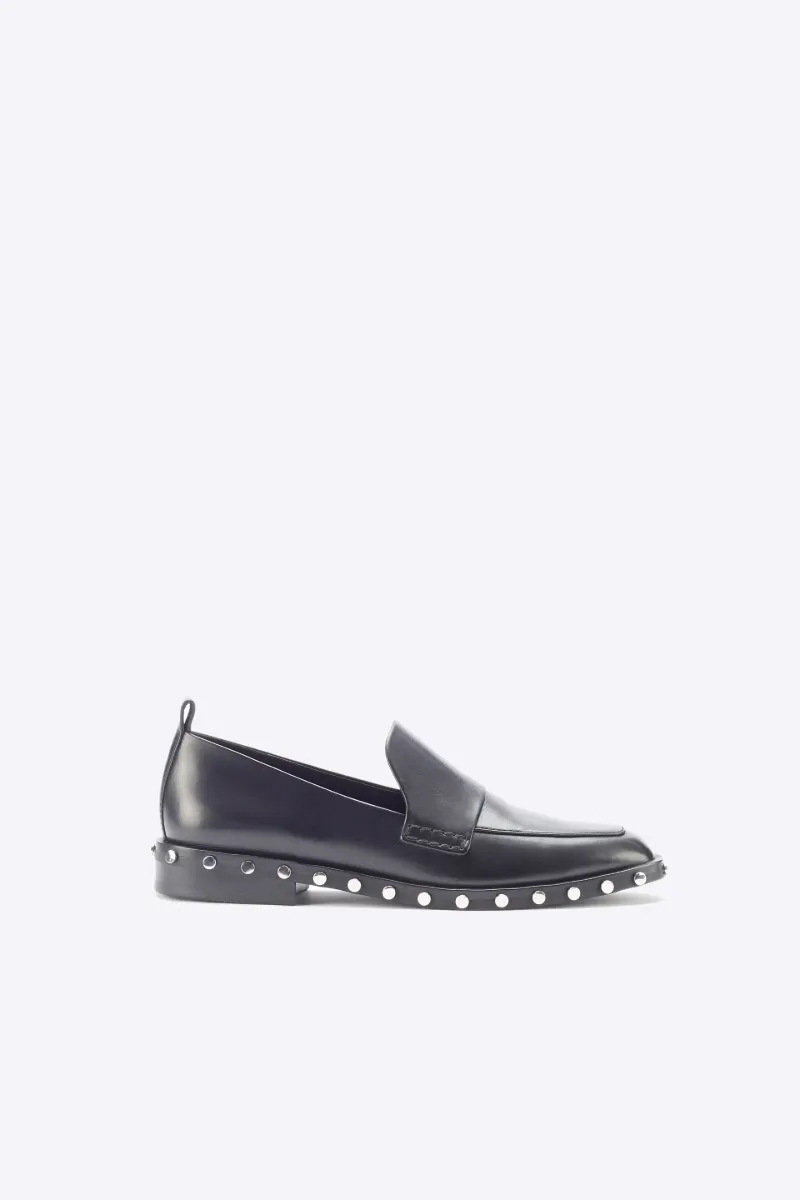 silver studded loafers