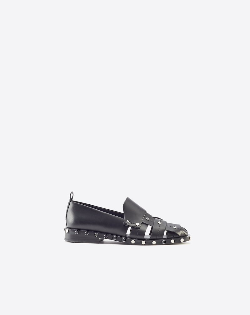 Alexa 25MM Studded Woven Loafers-black #0 Alexa 25MM Studded Woven Loafers, BLACK Furs & Skins->Calf Leather Alexa 25MM Studded Woven Loafers from 3.1 Phillip Lim.- 0