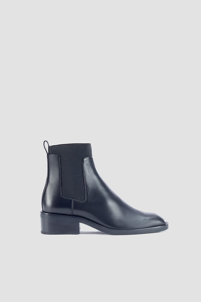 Alexa 40MM Chelsea Boot-black #1 Alexa 40MM Chelsea Boot, Black leather Alexa 40mm Chelsea boots from 3.1 PHILLIP LIM featuring square toe, elasticated side panels, pull-tab at the heel, ankle-length and low block heel.- 1