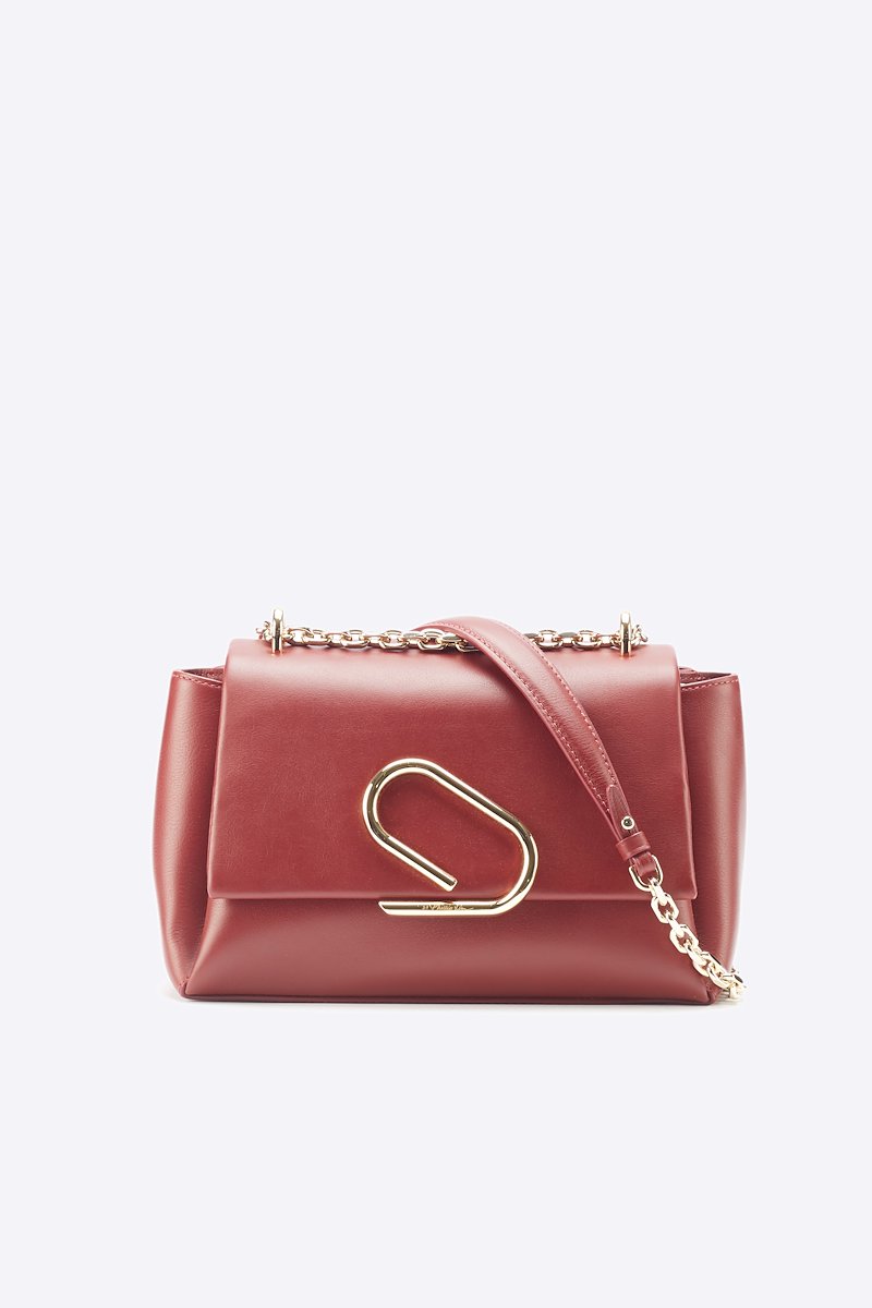 Alix chain crossbody bag-red #0 Alix chain crossbody bag, Red calf leather Alix chain crossbody bag from 3.1 PHILLIP LIM featuring logo plaque, foldover top, magnetic fastening, internal card slots, front patch pocket and leather and chain-link shoulder strap.- 0