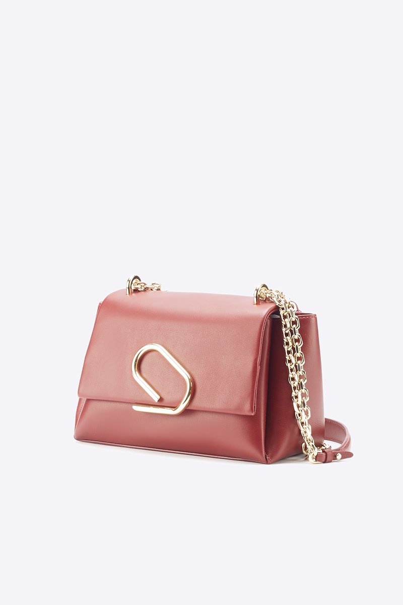 Alix chain crossbody bag-red #1 Alix chain crossbody bag, Red calf leather Alix chain crossbody bag from 3.1 PHILLIP LIM featuring logo plaque, foldover top, magnetic fastening, internal card slots, front patch pocket and leather and chain-link shoulder strap.- 1