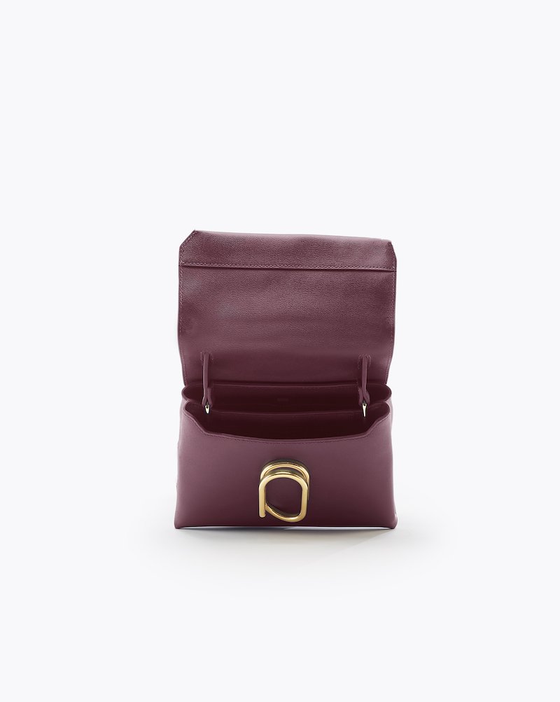 Alix Mini Top Handle Satchel-red #1 Alix Mini Top Handle Satchel, Bordeaux red calf leather Alix mini top handle satchel bag from 3.1 Phillip Lim featuring single top handle, adjustable detachable shoulder strap, foldover top, gold-tone hardware, partitioned compartment and internal slip pocket.- 3