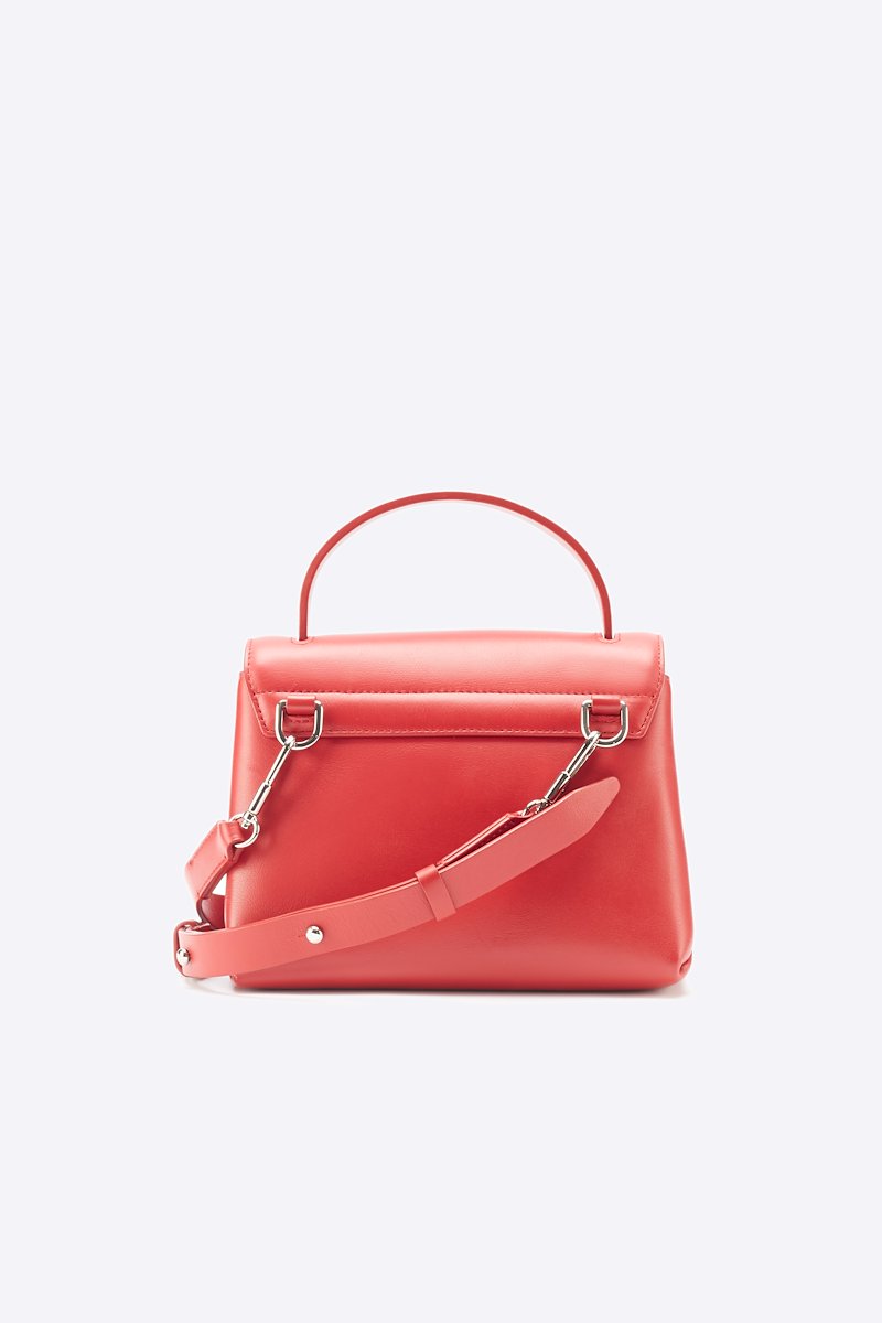 Alix Mini Top Handle Satchel-red #0 Alix Mini Top Handle Satchel, Scarlet red leather Alix mini crossbody bag from 3.1 Phillip Lim featuring adjustable detachable shoulder strap, single top handle, partitioned compartment, internal slip pocket and paperclip detail.- 2