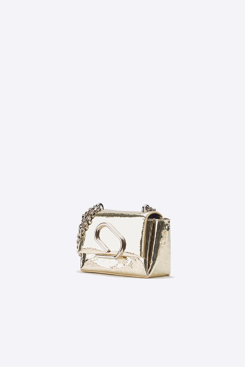 Alix Nano Soft Chain Bag-brown #1 Alix Nano Soft Chain Bag, Gold tone calf leather Alix crossbody bag from 3.1 PHILLIP LIM featuring metallic effect, front flap closure, clip fastening, chain-link shoulder strap and internal slip pocket.- 1