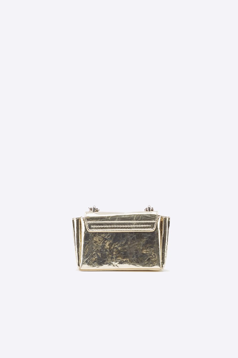 Alix Nano Soft Chain Bag-brown #0 Alix Nano Soft Chain Bag, Gold tone calf leather Alix crossbody bag from 3.1 PHILLIP LIM featuring metallic effect, front flap closure, clip fastening, chain-link shoulder strap and internal slip pocket.- 2
