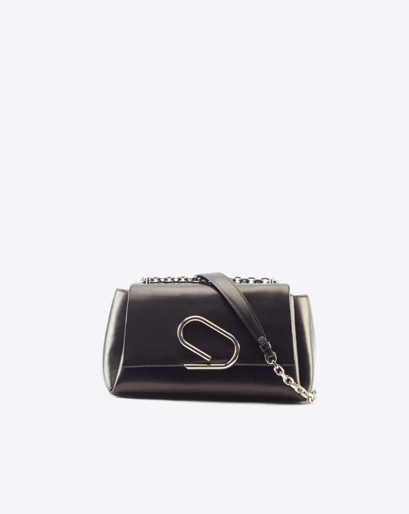black gucci bag with silver chain