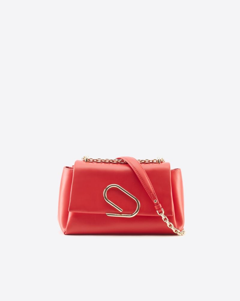 red chain bag