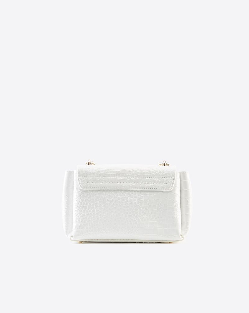 Alix Soft Chain Embossed Croc Bag-white #0 Alix Soft Chain Embossed Croc Bag, What do your phone, your wallet, an old lipstick and some emergency snacks have in common? They all belong in this Alix tote bag from 3.1 Phillip Lim - in a crocodile-embossed design and a spacious body, this bag fits all your essentials and more. We've got you covered. Featuring gold-tone hardware, round top handles, an adjustable shoulder strap, a square body, an embossed crocodile effect and a foldover top with clasp closure. - 2