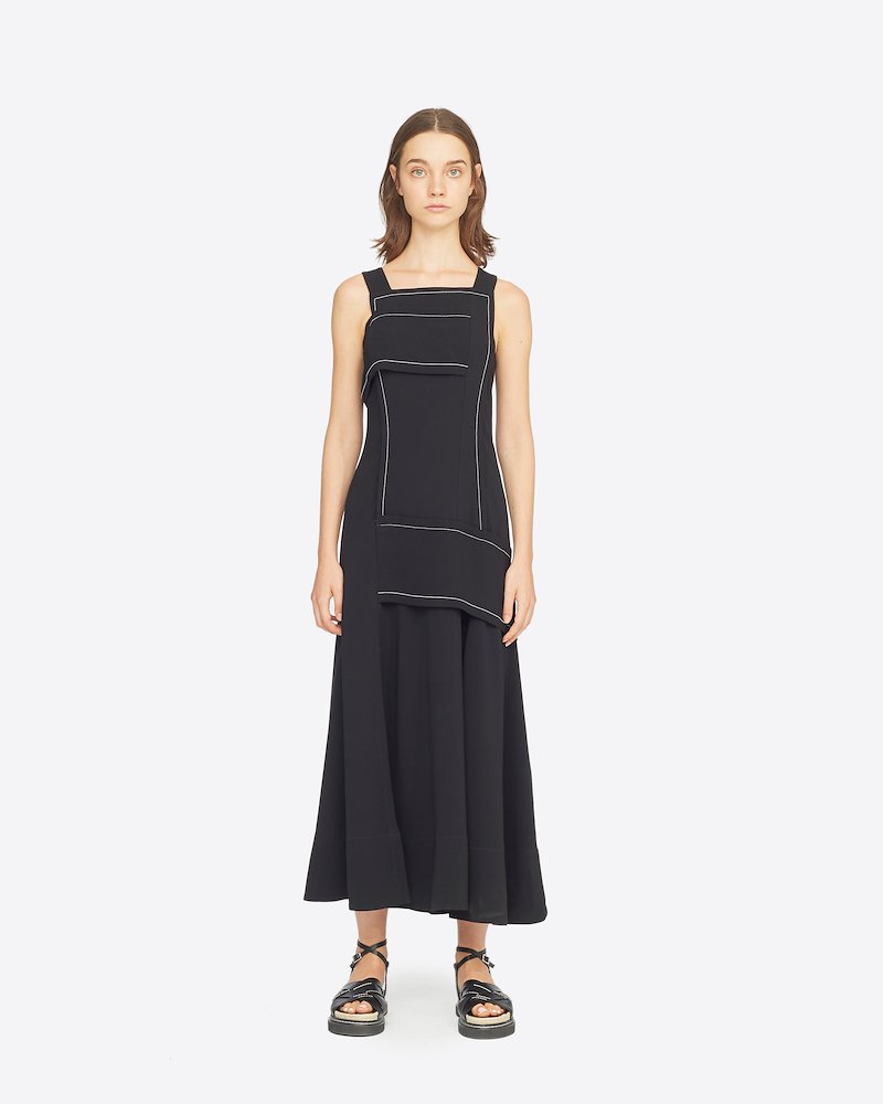 Asymmetric Crepe Dress-black #0 Asymmetric Crepe Dress, BA001 BLACK Synthetic->Triacetate Asymmetric Crepe Dress from 3.1 Phillip Lim.- 0