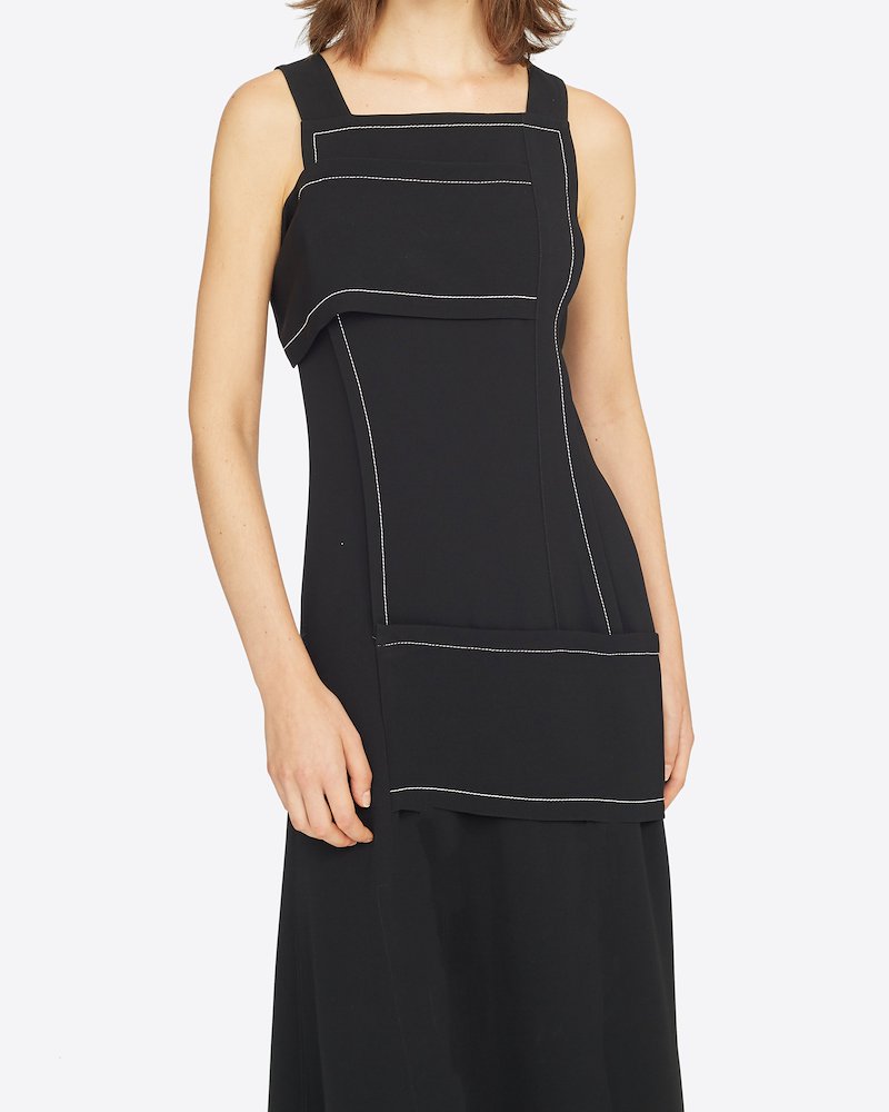 Asymmetric Crepe Dress-black #1 Asymmetric Crepe Dress, BA001 BLACK Synthetic->Triacetate Asymmetric Crepe Dress from 3.1 Phillip Lim.- 3