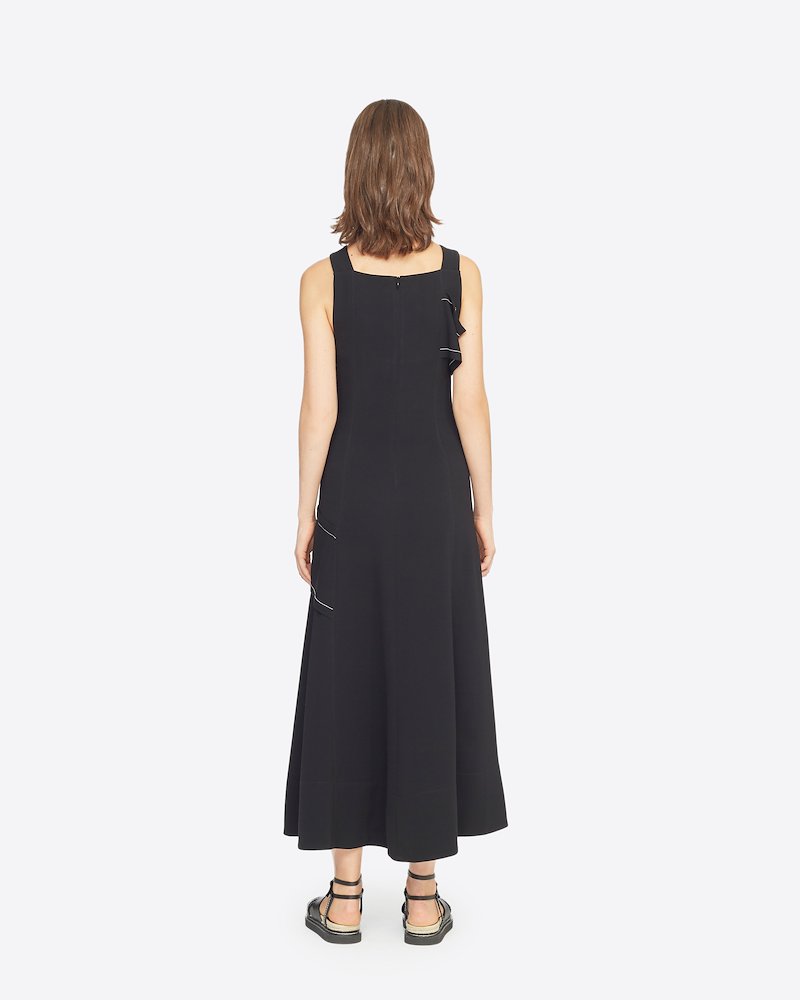 Asymmetric Crepe Dress-black #0 Asymmetric Crepe Dress, BA001 BLACK Synthetic->Triacetate Asymmetric Crepe Dress from 3.1 Phillip Lim.- 2